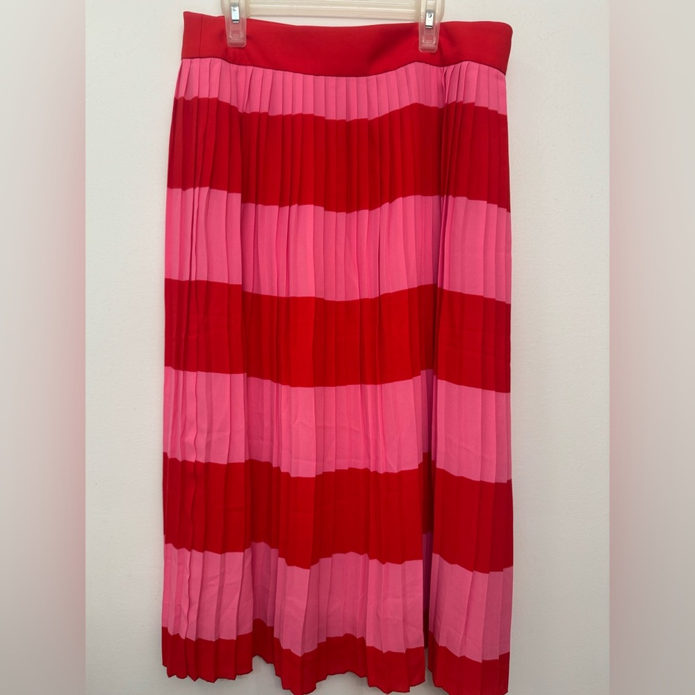 J. Crew Red and Pink Maxi A-Line Skirt NWT